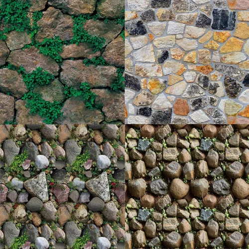 Vista 7 de ECYC Ltd Papel tapiz autoadhesivo 3D de piedra sintética de 17.72 x 393.7 pulgadas, para despegar y pegar, calcomanías de pared de bloques de piedra