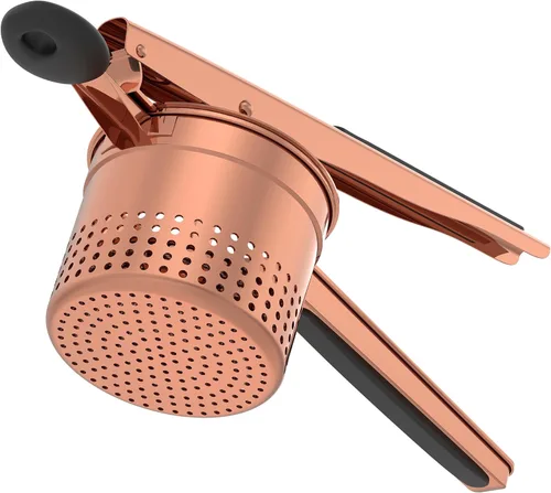 Vista 9 de GloTika Ricer de patatas grande de 15oz, triturador de patatas de acero inoxidable resistente con mango ergonómico, herramienta de cocina