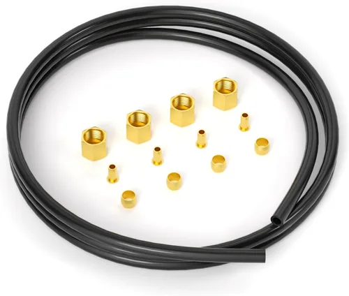 Vista 10 de GASHER Kit de tubo descargable de compresor de aire de 50 piezas de 1/8 pulgada, contiene casquillos de ferrules de 1/4 pulgada, inserto