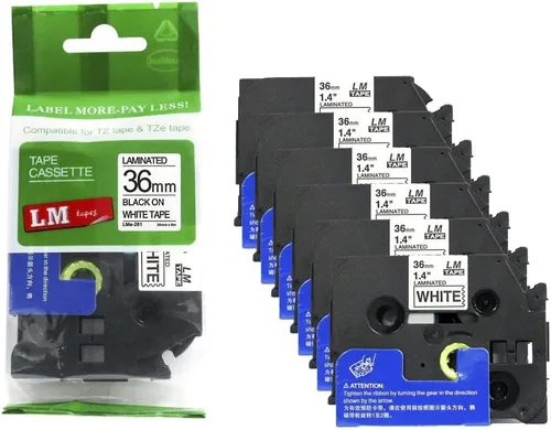 Vista 44 de 2/Pack LMe561 Premium 1.5" Black Print on Blue Label Tape, Compatible with Brother TZe-561 P-Touch Tape 36mm Laminated Replacement Label Tape.