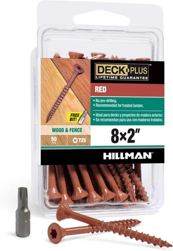 Vista 9 de Deck Plus Tornillos para valla y madera exterior con revestimiento epoxi de 2-1/2 pulgadas #10 x 2-1/2 pulgadas, rosca gruesa incluida, tornillo