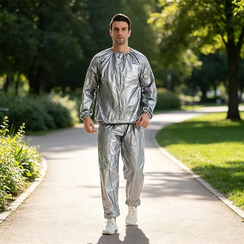Vista 2 de DawnBreak Sauna Sweat Suit for Women/Men Exercise Weight Loss Gym Fitness Workout Negro