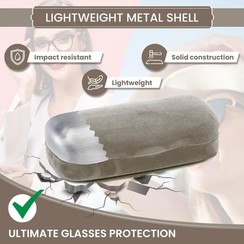 Vista 3 de Hard Shell Glasses Case wCloth,Velvet Reading Glass, Eyeglass Case, Lightweight, Crush-Resistant, Men & Women