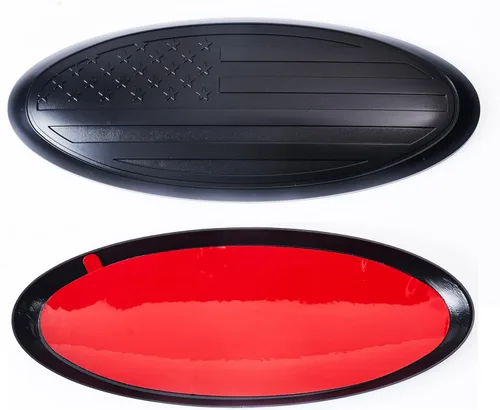 Rejilla delantera de bandera negra estadounidense de 9 pulgadas, para portón trasero y trasero de ABS, emblema ovalado para F150 04-14, borde 11-14,