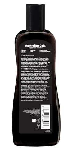 Vista 2 de Australian Gold Loción intensificadora de bronceado rápido, 8.5 onzas líquidas Con aceite de árbol de té y aloe vera Vitamina E