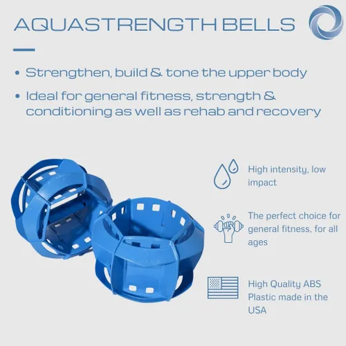 Vista 6 de Aquastrength Ultimate Bundle - Equipo funcional para ejercicios de piscina Pesas de agua Barbell, campanas y aletas Enlace a Ejercicios