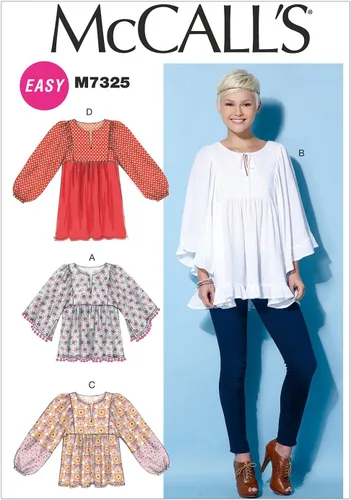 McCall's Patterns M7325 Misses' Gathered Tops & Tunic, ZZ (Large-X-Large-XX-Large)