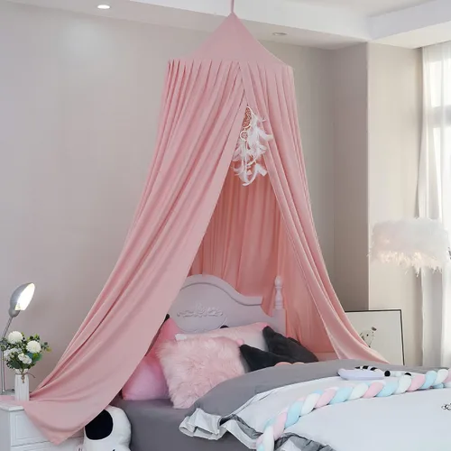 Vista 9 de Toldo de cama extragrande para niños y niñas, decoración de dormitorio, cuna, cuarto de bebé, colgante con bloqueo de luz, rincón de lectura