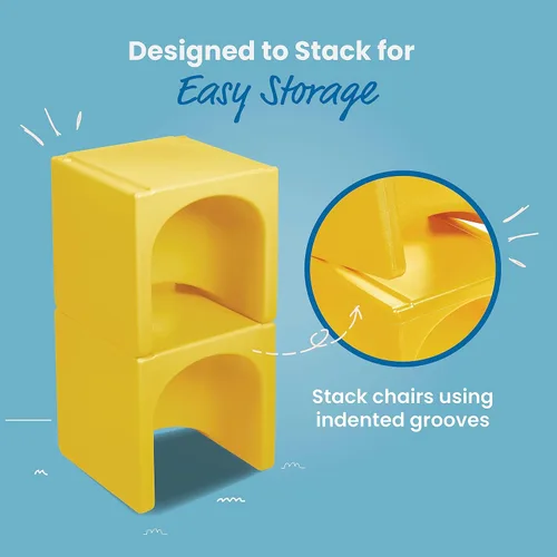 Vista 124 de ECR4Kids Tri-Me 3 en 1 silla cubo, muebles para niños, gris claro