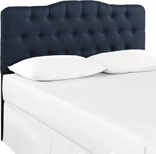 Vista 14 de Modway MOD-5160 Annabel - Cabecero tapizado con botones de estilo capitoné en tela de lino para cama individual en color gris