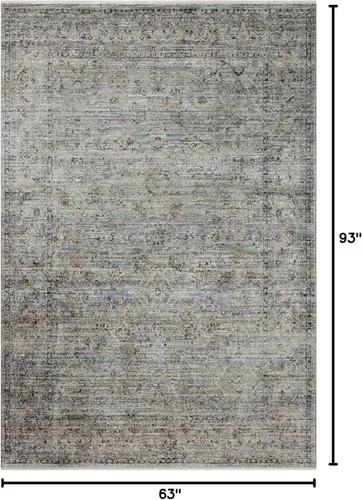 Vista 135 de Loloi Jean Stoffer Katherine Collection KES-02 Ocean/Coral 2'-7'' x 10'-0'', .25" Pile Height, Runner Rug