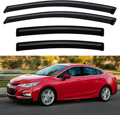 Vista 130 de YQAUTEC - Viseras para ventana, protectores contra la lluvia, compatibles con Subaru WRX 2015-2021, deflectores de viento para ventanas, viseras