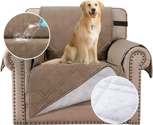 Vista 25 de H.VERSAILTEX Funda de sofá 100% impermeable, lavable, antideslizante, para 3 cojines, protector de muebles para mascotas, fundas de sofá