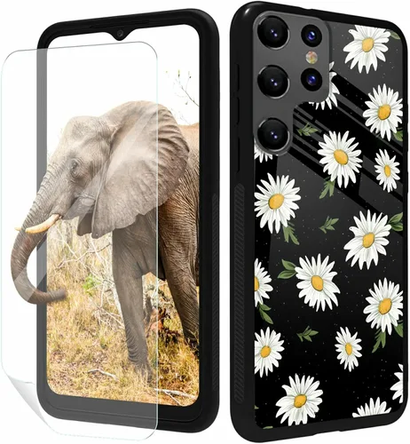 Vista 71 de for Samsung Galaxy A17 5G Phone Case 6.7" with Screen Protector Slim Tempered Glass Back Cover A Purple Cat Design Shockproof Protective Case for