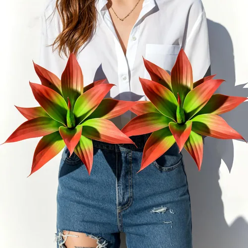 Vista 15 de Ttranewsoo Plantas de agave artificiales, grandes resistentes a los rayos UV, macetas de agave falsas de 12 pulgadas para decoración de interiores