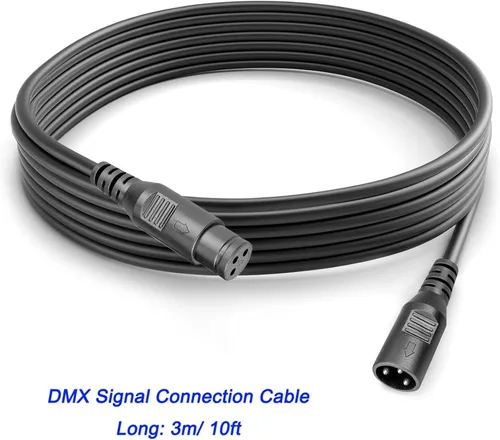 Vista 4 de MAD OWL Cable de conexión XLR macho hembra XLR de 3 pines, cable XLR de 10 pies 9.8 ft, conectores de extensión de cable DMX macho y hembra, cable