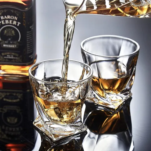 Vista 5 de Mfacoy Juego de 4 vasos de whisky al estilo antiguo