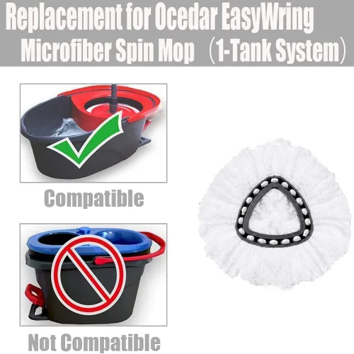 Vista 2 de Paquete de 6 cabezales de repuesto para trapeador compatibles con O Cedar EasyWring de microfibra, cabezales de repuesto para fregona Ocedar 1