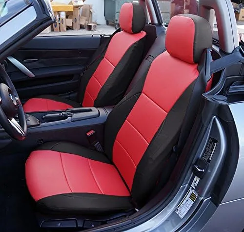 Vista 10 de Iggee Fundas de asiento delantero de cuero artificial beige diseñadas para BMW Z4 2003 ~ 2008 (no serie M)