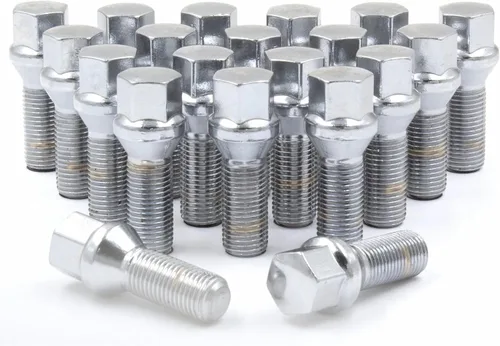 Vista 8 de Wheel Accessories Parts 20 piezas M14 x 1.50 14 x 1.5 rosca de bellota con spline para tuerca de rueda con acabado negro, vástago de 33 mm