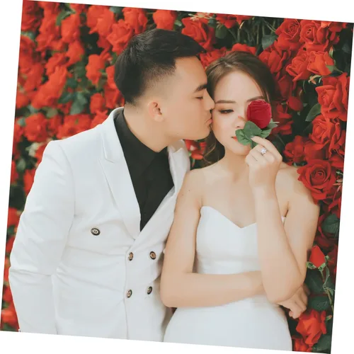 Vista 2 de NOLITOY 1 Jewelry Gift Box Wedding Red Rose Flower Bridal Shower Decorations Engagement Ring Case Wedding Ring Case Wedding Ring Bearer Wedding Ring