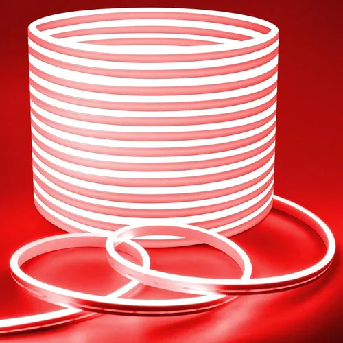 Vista 15 de Lamomo - Tiras de luces LED blancas, tira de luces de neón de 16.4 pies/5m, tira LED de neón impermeable flexible de 12V, tira de luces LED de neón