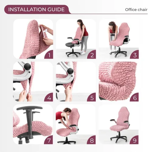 Vista 9 de PAULATO BY GA.I.CO. Funda elástica para silla de oficina y juegos, funda elástica para silla de escritorio para computadora con cremallera, fundas