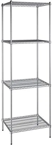 Vista 256 de Kit de 4 estantes de epoxi verde NSF de 21 x 72 pulgadas con postes de 86 pulgadas, estantería de almacenamiento resistente, kit de estantería