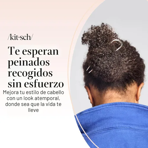 Vista 8 de Kitsch - Horquilla francesa de metal para mujer, accesorios elegantes para el cabello, para moños y giros franceses, diseñado para un ajuste seguro