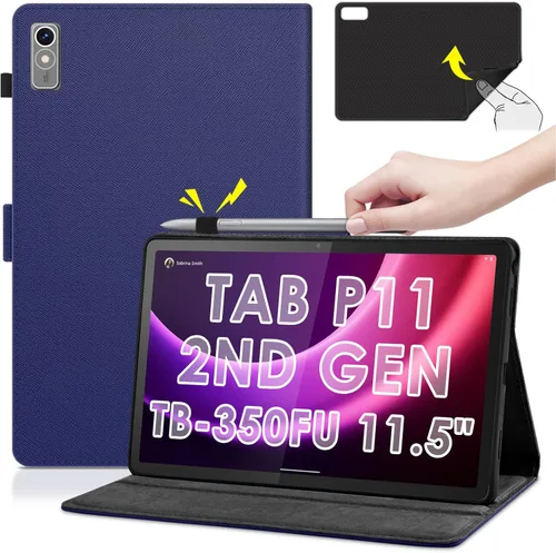 DETUOSI Funda de cuero para Lenovo Tab P11 de 2ª generación de 11.5 pulgadas 2023 (modelo: TB-350FU), funda ligera con 2 ángulos de visión + parte