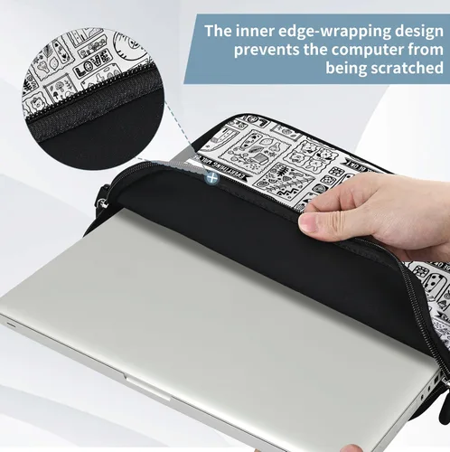 Vista 7 de RICHEN - Bolso bandolera de 10 pulgadas con asa, funda para laptops, notebooks, tablets infantiles de 7 a 10.2 pulgadas