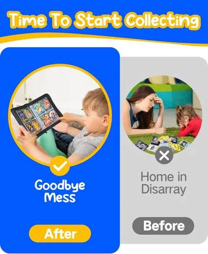 Vista 3 de Carpeta de tarjetas para tarjetas Pokémon, 4 bolsillos coleccionables, álbumes de tarjetas coleccionables para libros, 400 tarjetas con fundas