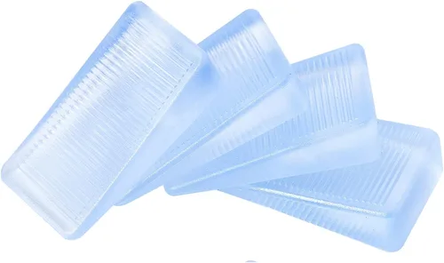 Vista 5 de ZZRANYE 4 Piezas de Cuñas de Mesa de Goma Transparente, Cuña de Nivel para Mejora del Hogar, Cuñas de Mesa, Cuñas de Cama, Cuñas de Inodoro, Cuñas