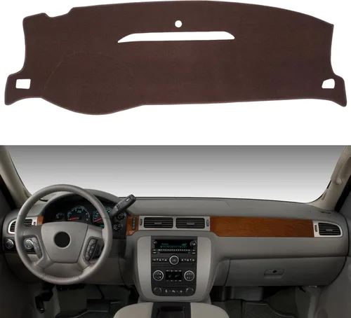 Vista 9 de Cubierta del Tablero Alfombrilla de Cubierta Compatible con Chevy Chevrolet Tahoe Suburban 2007-2014, Chevy Avalanche Silverado 1500 2500 3500
