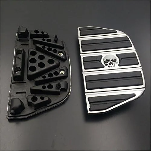 Vista 3 de XKMT-Kit de inserción de estribo de pasajero de zombi de calavera cromada, forma tradicional, compatible con modelos Touring, FLHT, FLT, FLTR, FLHR