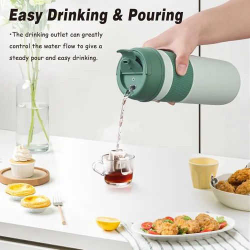 Vista 2 de Stariver Travel Electric Kettle, 350ML Portable Electric Tea Kettle BPA-Free, Small Electric Kettle with 3 Temp Setting, Hot Water Boiler with Keep