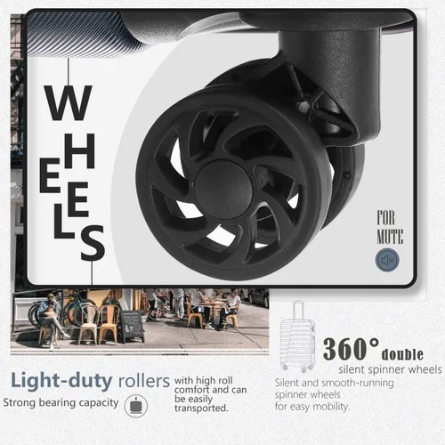 Vista 6 de COOLIFE - Juego de equipaje set de 3 valijas extensibles de PC ABS con candado TSA y ruedas giratorias Gris B07PY6P455
