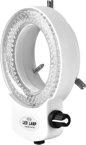 Vista 9 de 144 LED Anillo de luz ajustable Microscopio Cámara 144 LED Cuentas Fuente de luz Brillo Anillo Lámpara para Microscopio Estéreo (Blanco)
