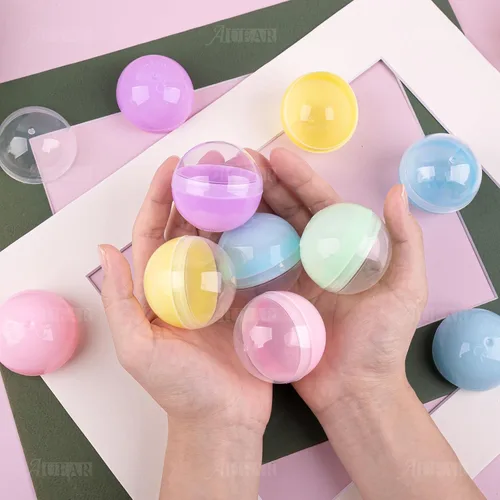 Vista 5 de AUEAR, 50 unidades pequeñas cápsulas redondas de 2 pulgadas máquina expendedora cápsula de plástico vacío Máquinas de chicles envases para regalo