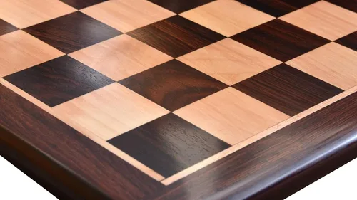 Vista 5 de CHESSBAZAAR Juego de mesa de ajedrez de 21", tablero de ajedrez de madera solo en palisandro indio - cuadrado de 2.165 in