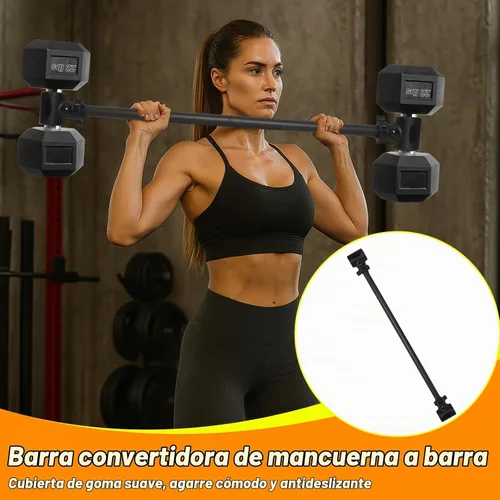 Vista 5 de Dumbbell Barbell Converter Bar,Up to 220LB, Adjustable Weights