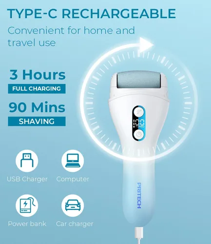 Vista 7 de Removedor eléctrico de callos para pies, lima de pie recargable, herramientas electrónicas de pedicura para pies, removedor eléctrico impermeable