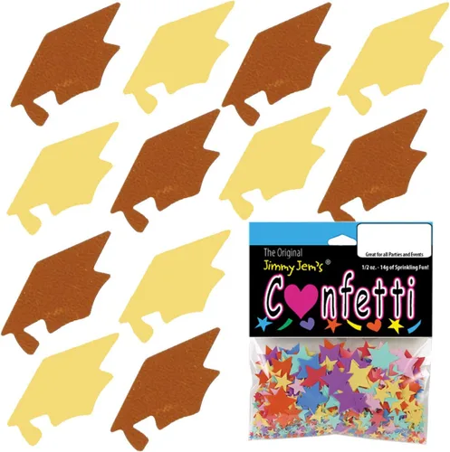 Vista 117 de Confetti Grad Cap Negro, Azul Marino Combo - 2 bolsas de media onza (1 oz)