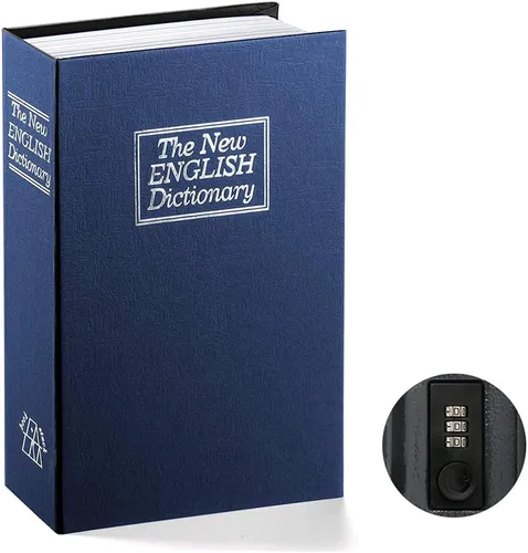 Vista 13 de Jssmst Home Dictionary - Caja fuerte para libros con cerradura de combinación con cerradura de código de desviación de metal