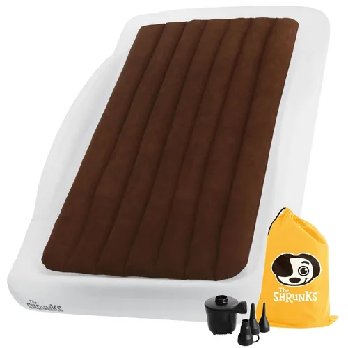 The Shrunks Colchón inflable / cama portátil para viaje o uso doméstico, color blanco, tamaño individual, 78 pulgadas x 43 pulgadas