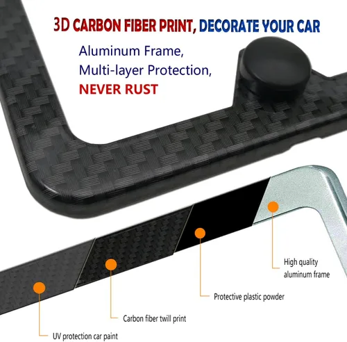 Vista 7 de Marco de soporte para matrícula trasera Aootf - Compatible con BMW Serie 1 a 6, soporte para etiqueta con tuercas de expansión enchufables y marco