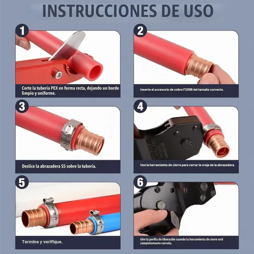 Vista 7 de iCrimp BJ03 PEX - Kit de herramientas de extracción y cincha para abrazaderas de acero inoxidable de 3/8 a 1 pulgada