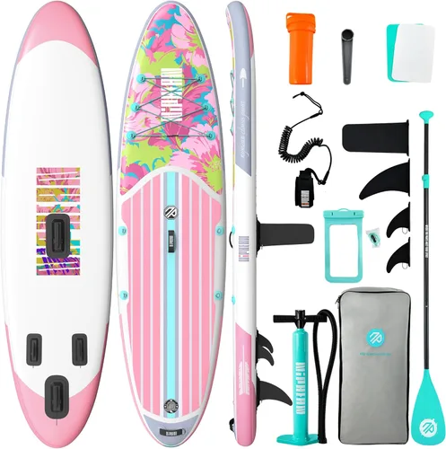Niphean Tabla de remo inflable con accesorios de SUP, cubierta de EVA antideslizante, tablas de remo inflables de 10 pies 6 pulgadas para adultos y
