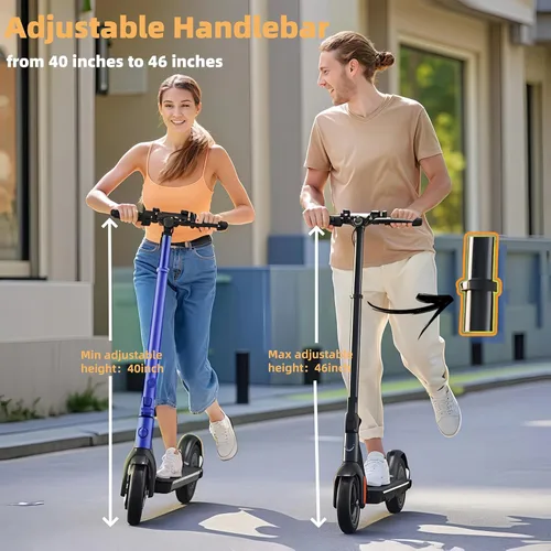 Vista 8 de Caroma Electric Scooters, Electric Scooter Adults, 800W Peak Motor, 25Miles Range&20Mph, Foldable E Scooter, Cruise Control, Dual Braking System,App