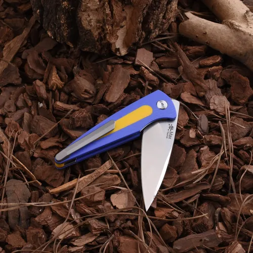 Vista 6 de SHIELDON Colibri - Cuchillo de bolsillo de acero de 2.91 pulgadas, hoja G10, mango de titanio, clip de bolsillo, cuchillo plegable con bloqueo
